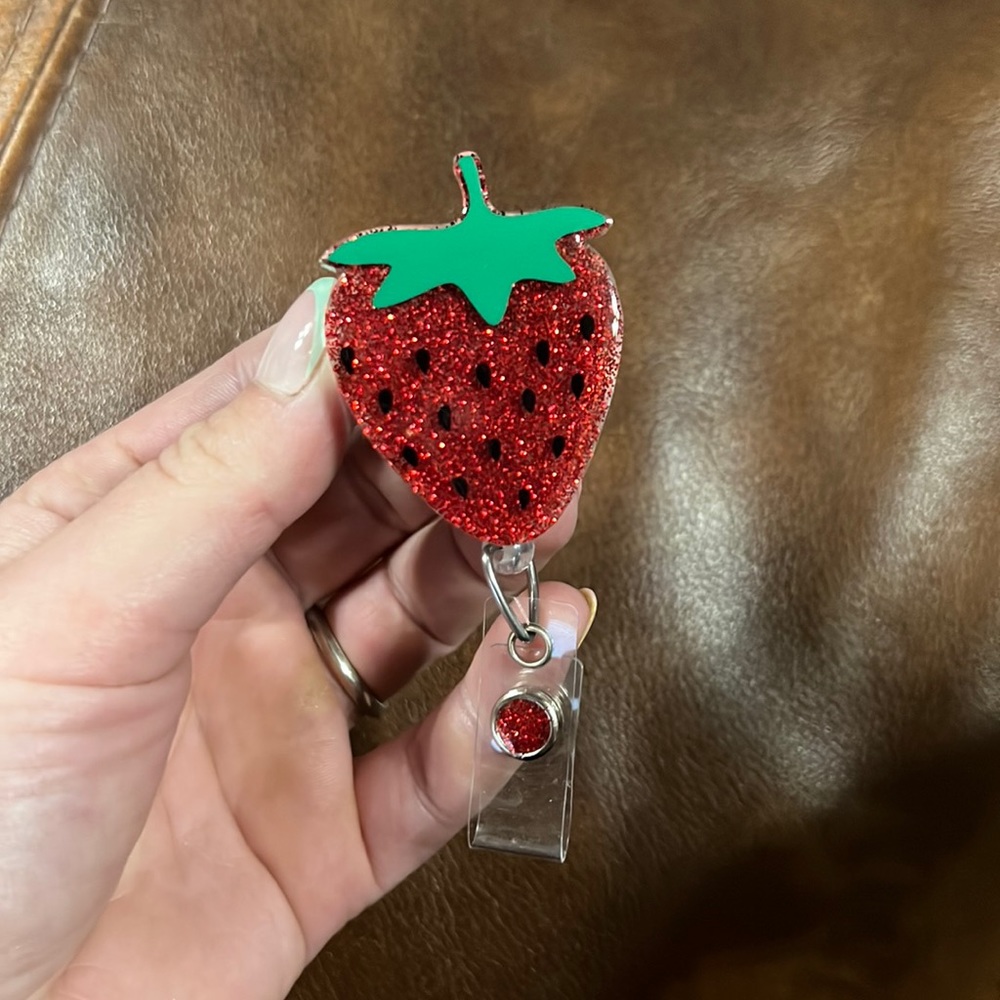 Summer fruit June July august strawberry badge reel